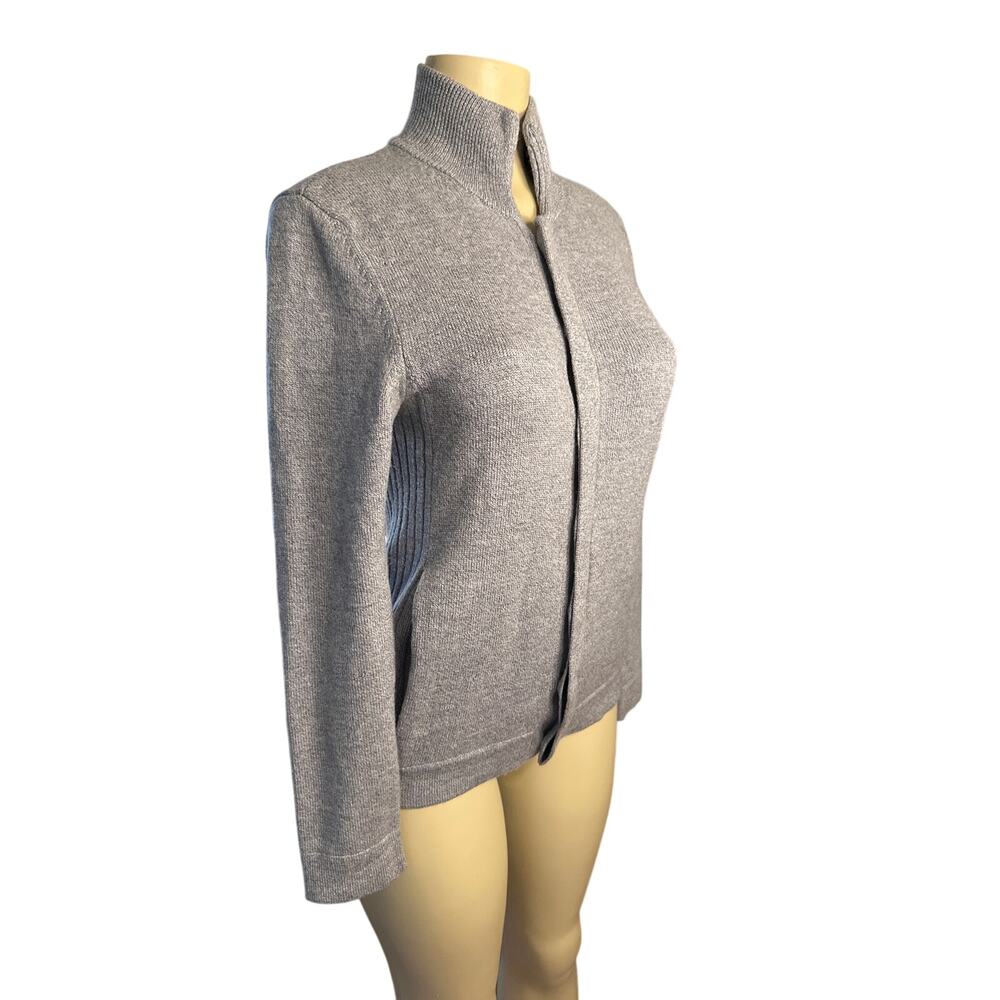Women M Theory Fredereck Cashwool Gray 100% Wool Button-Down Cardigan Sweater
